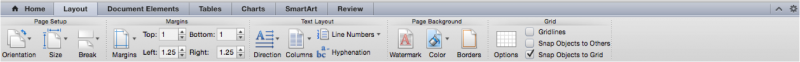 layout tab