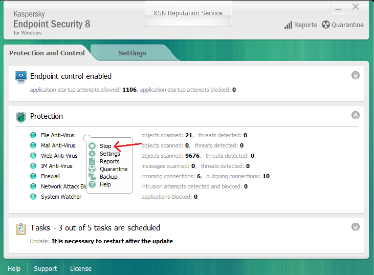 Using Kaspersky Endpoint Security IT Services