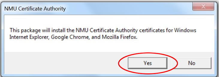Windows certificate install yes/no