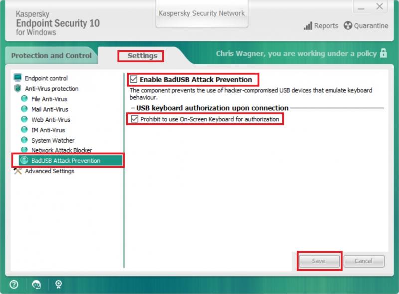 هل يمكن لـ Kaspersky منع منفذ USB؟