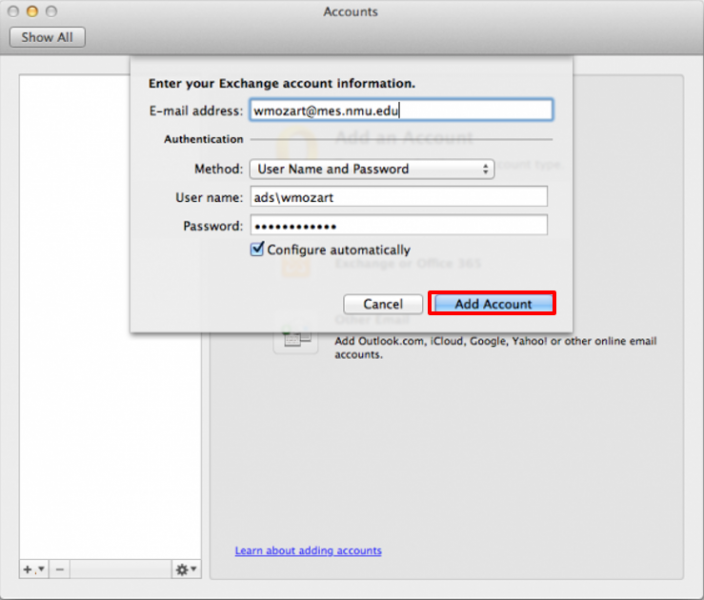 Changing the Belongs to email address in Office 365 for Mac