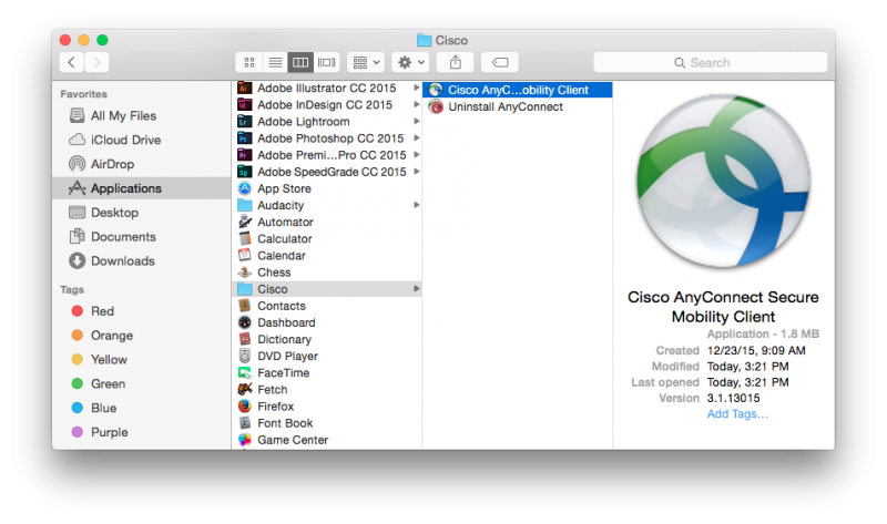 cisco anyconnect macos ventura