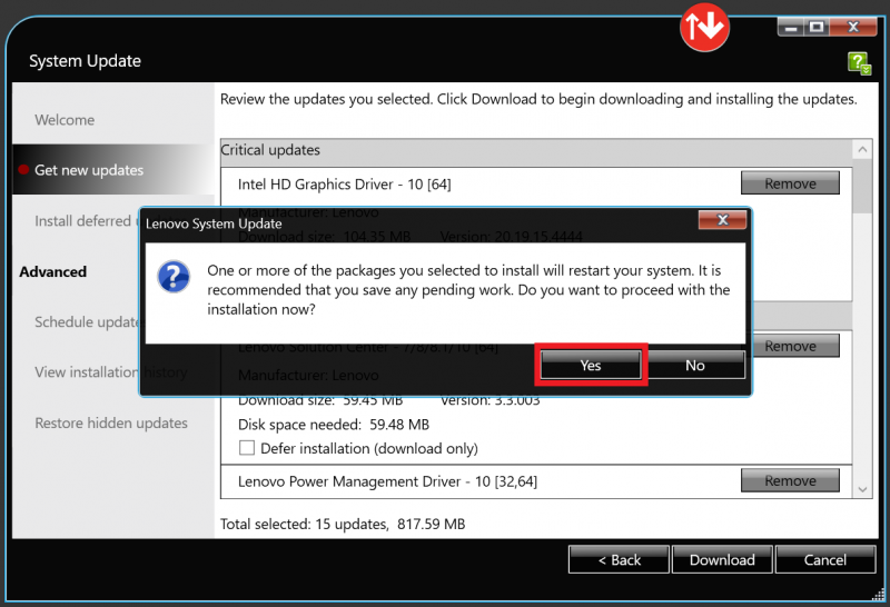 Using the Lenovo System Update Tool | Technical Support Services