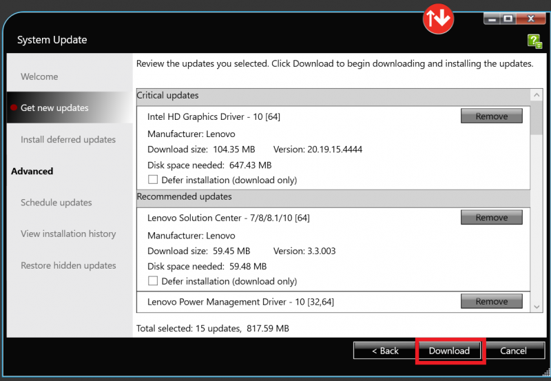 Using the Lenovo System Update Tool | Technical Support Services