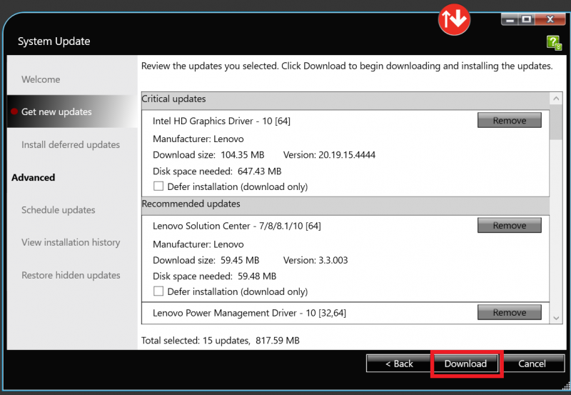 download lenovo mission critical servers