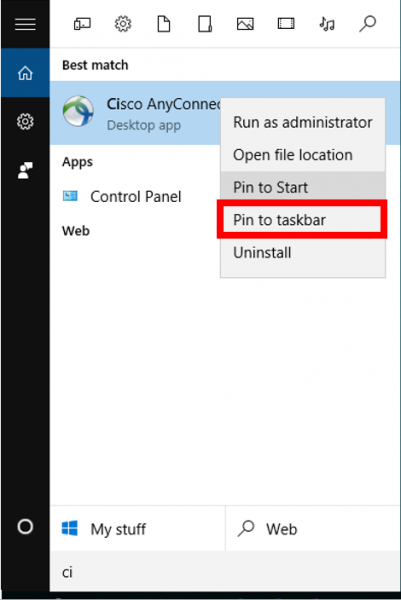 Starting Cisco Anyconnect Vpn Client Windows It Services