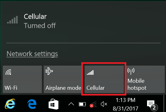 turn on cellular