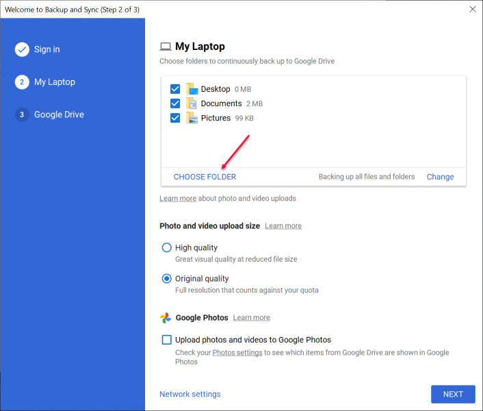 How do I download Google Drive Backup to my laptop?