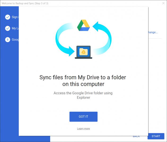 google drive backup and sync not syncing