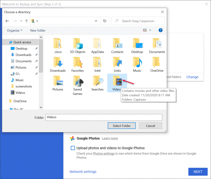 backup and sync google photos