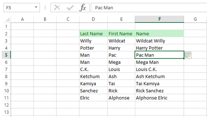 Flash Fill Feature in Excel | Technology Support Services