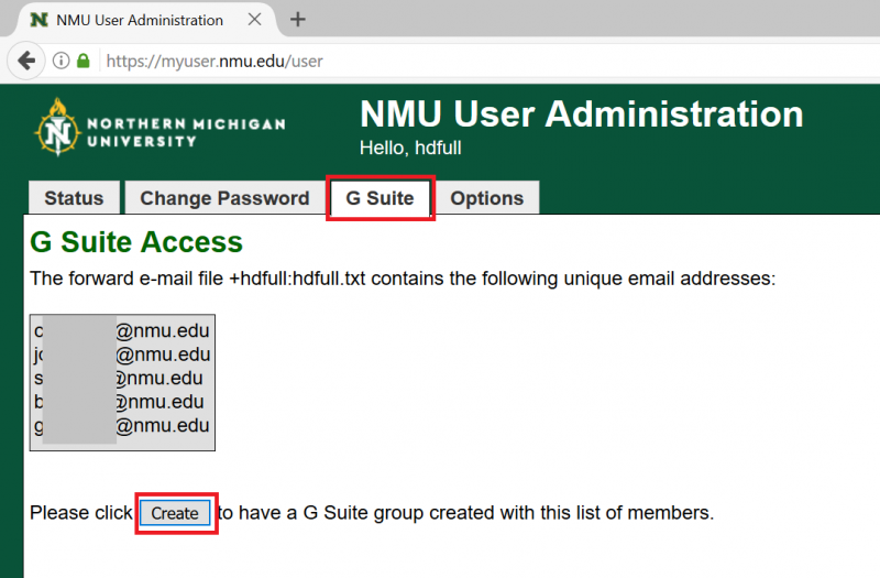 Changing your NMU organization account to a G Suite Group Technology