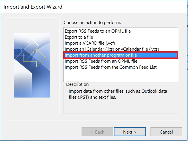 Importing An Outlook Pst File Technical Support Services