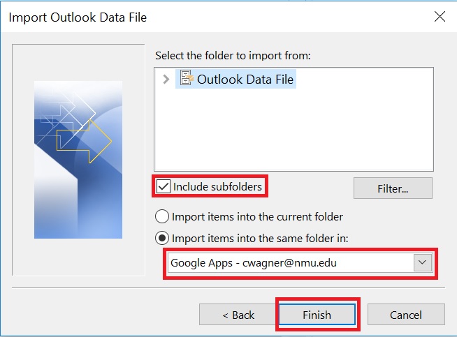 Importing An Outlook Pst File Technical Support Services