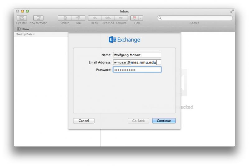 setup osx mail for exchange