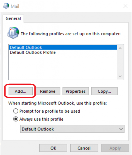 set up gmail in outlook 10
