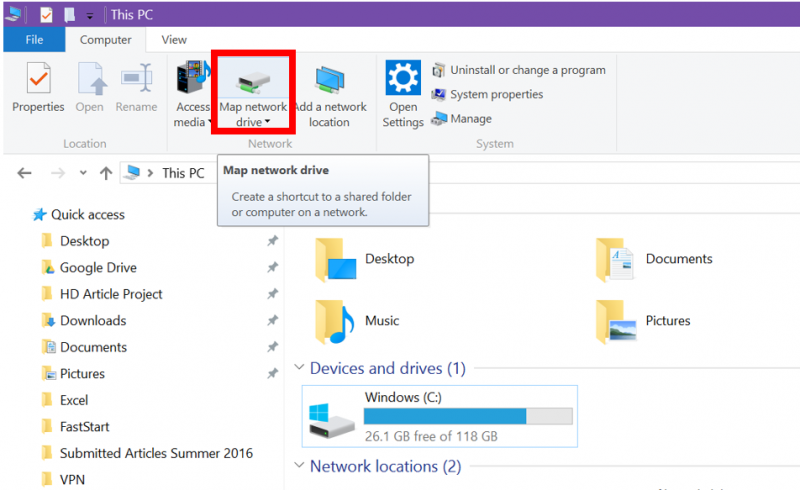 vpn connection cannot map network drive