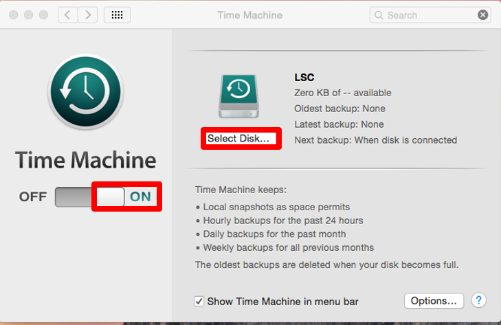 Как отключить time machine mac os