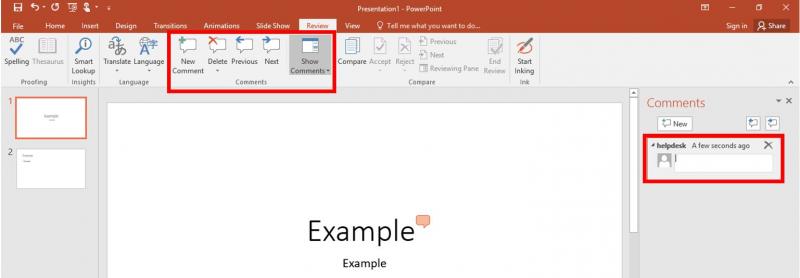 show comments in powerpoint presentation