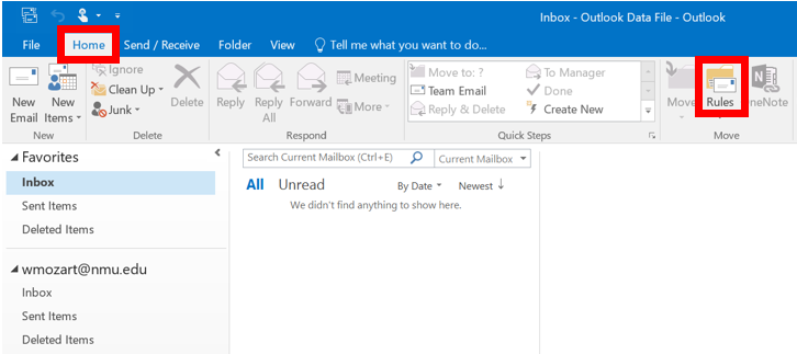 How to organize Outlook email using folders and rules