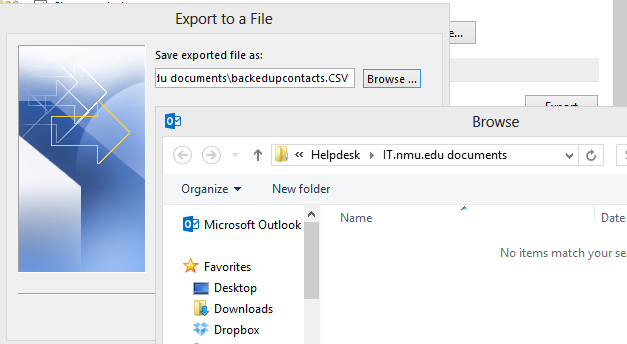 Backing up Contacts in Outlook 2010 and 2013 | IT Services