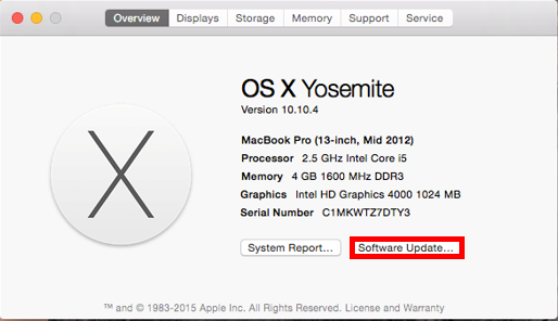 apple macbook pro os x update