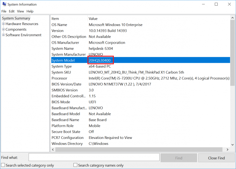 How to find the model number of Lenovo laptop?