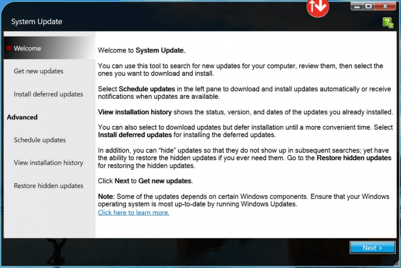 System update. Леново систем апдейт. Lenovo Battery Firmware update Utility. Lenovo System update Windows 7.