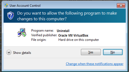 cannot uninstall virtualbox